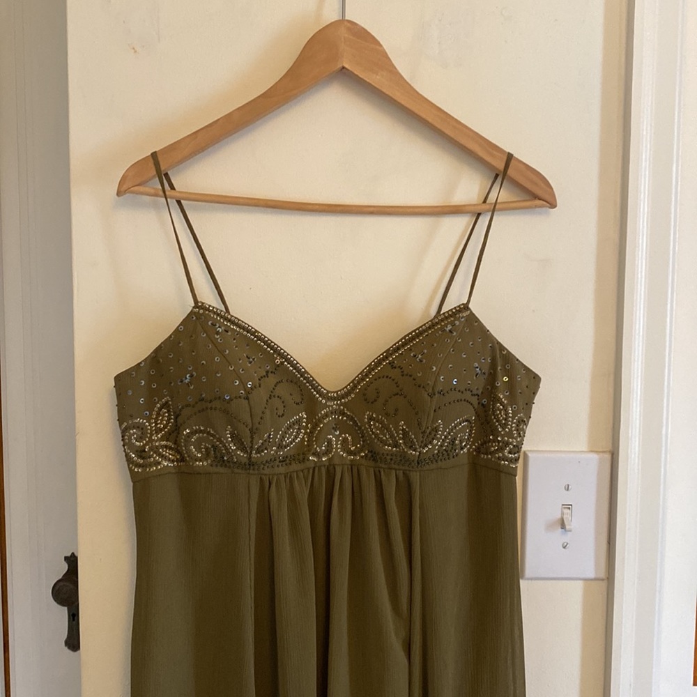 Green beaded dress
